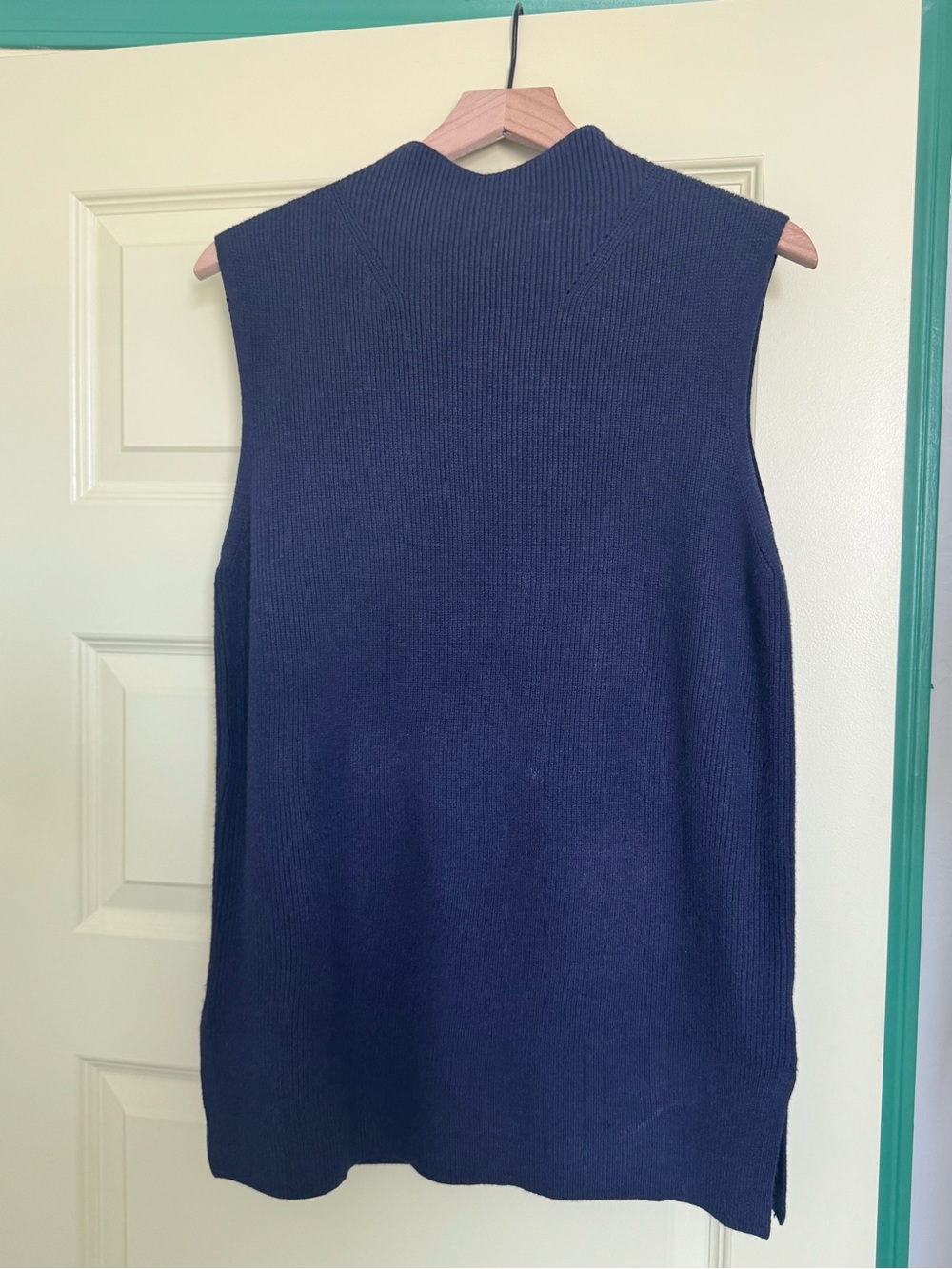 a new day Navy Sleeveless Ribbed Mock-Neck Tank